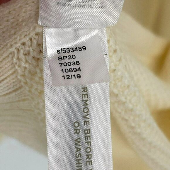 Loft Waffle Knit Open Front Poncho Cardigan Sweater Cream M/L New 533489 - Picture 11 of 11